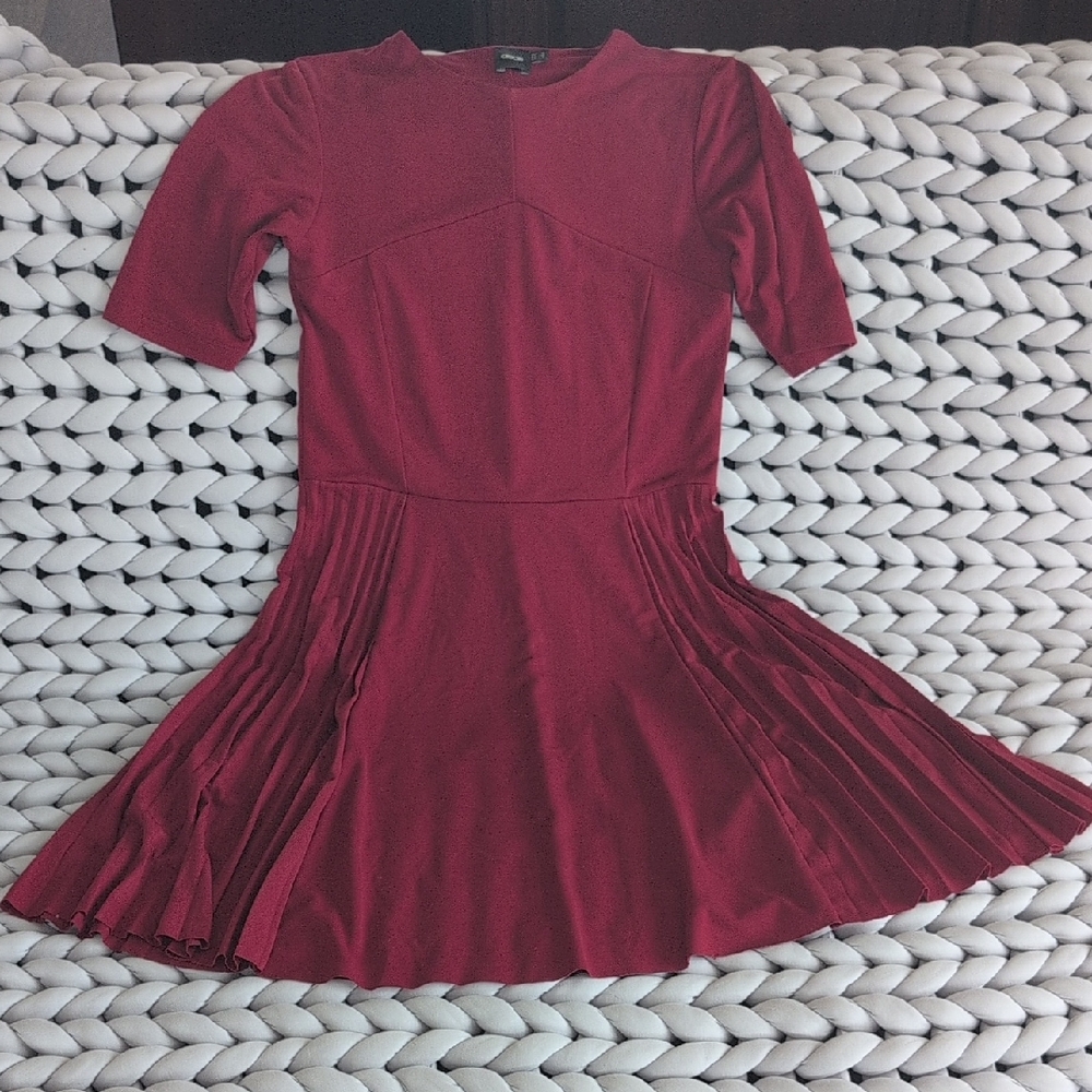ASOS Deep Red Pleated Dress